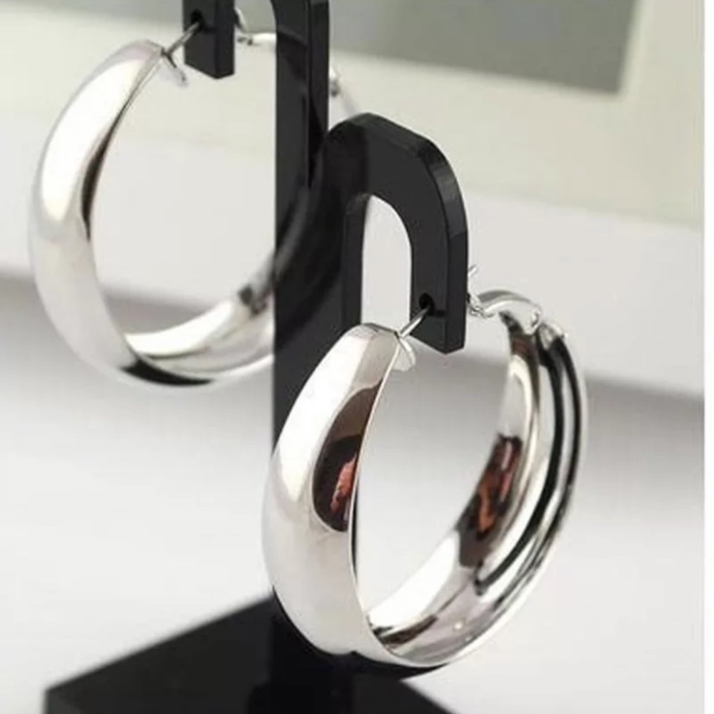 New Sterling silver hoop earrings - Picture 1 of 4